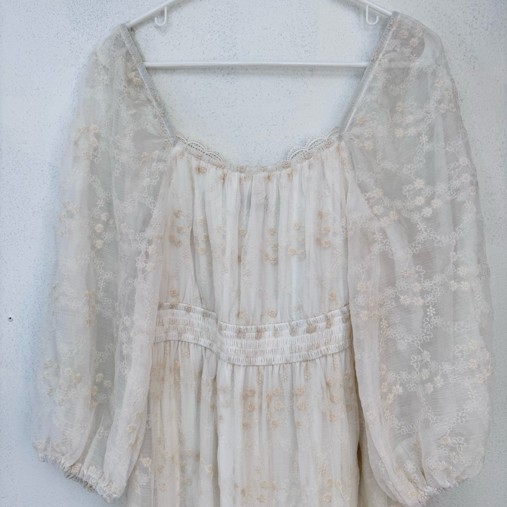 A Collective Story Peasant Boho Tiered Maxi Dress White size Medium NWT NEW - Picture 11 of 12